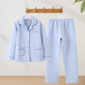 Pijamale din bumbac de iarnă din bumbac pur 100% pur pentru femei Îmbrăcăminte groase de acasă Îmbrăcăminte exterioară Design stratificat