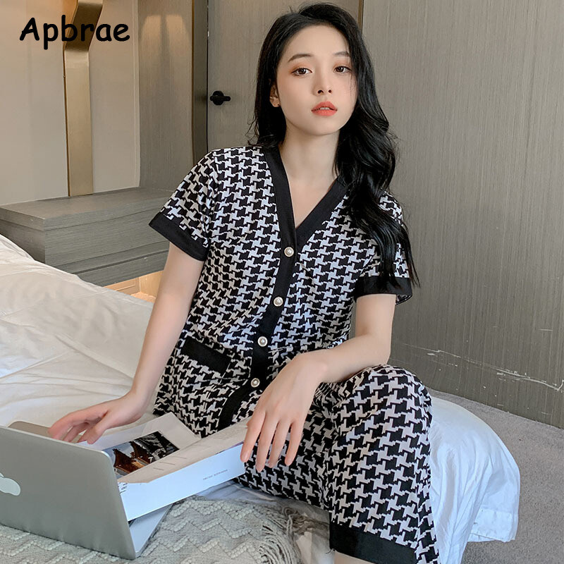 Korėjietiškas pižamų rinkinys moterims Vasaros pavasario kimono miegui drabužiai mergaičių mados mielos moteriškos pižamos lanko pižamos japoniški poilsio drabužiai