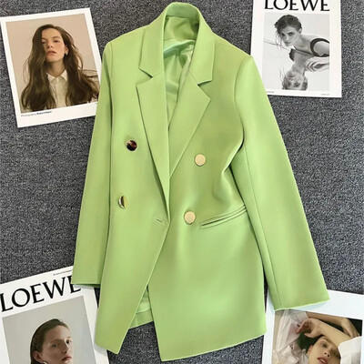 Costum casual cu mânecă lungă Blazer Office Lady, primăvară, toamnă, modă, elegantă, îmbrăcăminte exterioară, solidă, pentru femei, 2024, haină pentru femei