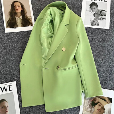 Dámske sako s dlhým rukávom, jarná jeseň, elegantná jednofarebná bunda s dlhým rukávom, ležérne sako, sako pre kanceláriu, jar, jeseň, 2024