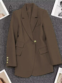 Καφέ σακάκι σακάκι Κορεάτικο μακρυμάνικο μπουφάν Blazer Γυναικείο Γυναικείο παλτό κομψό Δωρεάν αποστολή