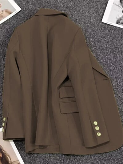 Καφέ σακάκι σακάκι Κορεάτικο μακρυμάνικο μπουφάν Blazer Γυναικείο Γυναικείο παλτό κομψό Δωρεάν αποστολή
