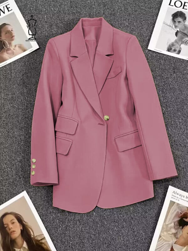 Καφέ σακάκι σακάκι Κορεάτικο μακρυμάνικο μπουφάν Blazer Γυναικείο Γυναικείο παλτό κομψό Δωρεάν αποστολή