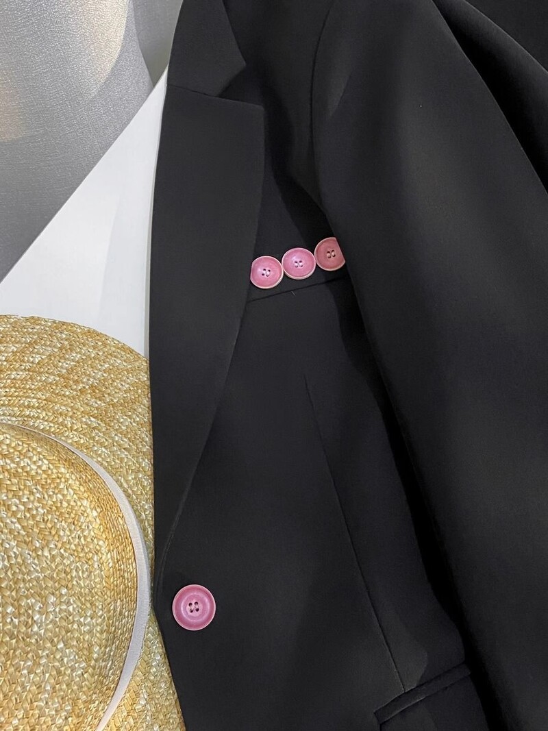 Női 2024 tavaszi új fekete öltöny, női, kiváló minőségű bő blézer, női