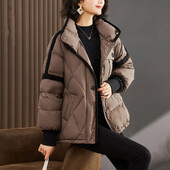 Jachetă de iarnă, cu temperament și temperament, de modă, din bumbac, 2023, cu reducere de vârstă nouă, pentru femei, scurte, supradimensionate, largi.