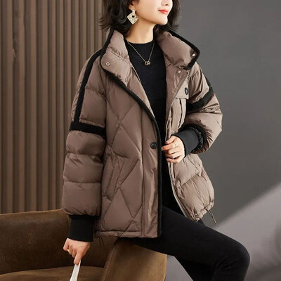 Jachetă de iarnă, cu temperament și temperament, de modă, din bumbac, 2023, cu reducere de vârstă nouă, pentru femei, scurte, supradimensionate, largi.