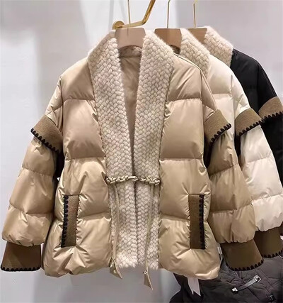 Pehelypamut dzseki nőknek 2024. őszi télen Új pamutkabát, csúcsminőségű, vastagított, rövid kabát pamutkabát