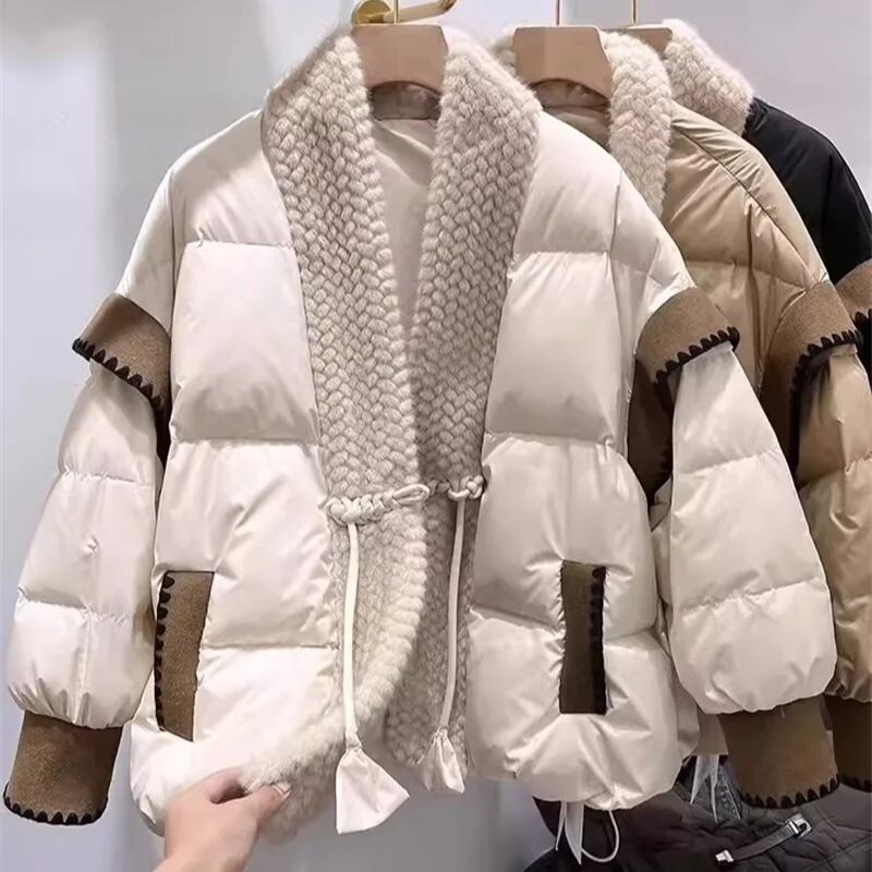Pehelypamut dzseki nőknek 2024. őszi télen Új pamutkabát, csúcsminőségű, vastagított, rövid kabát pamutkabát