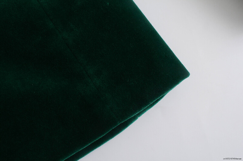 Κομψό βελούδινο γυναικείο μπλέιζερ μόδας κουμπιά-επάνω μακρυμάνικο τσέπες Vintage μπλέιζερ πράσινο γυναικείο ντύσιμο