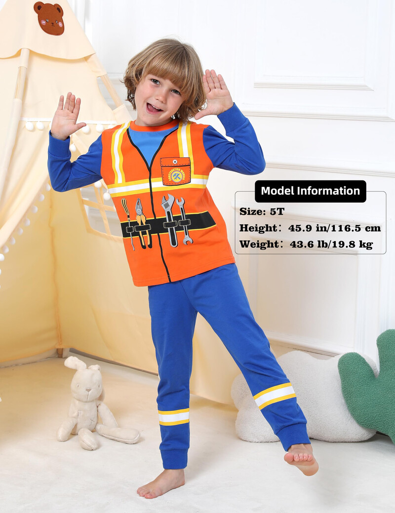 Πιτζάμες οικοδομών Halloween Pumpkin Kids Party Σετ πιτζάμες Παιδικές πιτζάμες Αγόρια οικοδόμοι Κοστούμια Απόκριες Πυτζάμες