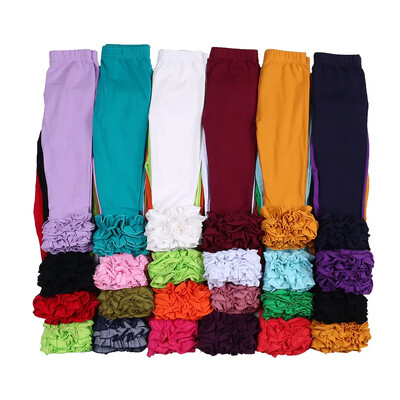 Ruffkids 100% pamut Kisgyermek Gyerek Ruhák Nyári Tavaszi Ceruza Nadrág Candy Színes Nadrágok Sport Lányok Icing Fodor Leggings