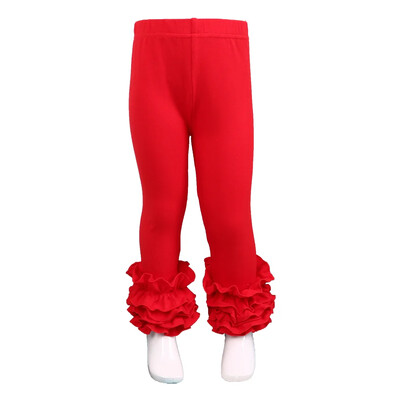 Ruffkids 100% pamuk Odjeća za malu djecu Ljeto Proljeće Pencil Hlače Hlače slatkih boja Sportske djevojke Icing Ruffle Leggings