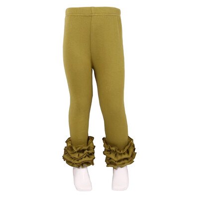Ruffkids 100% pamuk Odjeća za malu djecu Ljeto Proljeće Pencil Hlače Hlače slatkih boja Sportske djevojke Icing Ruffle Leggings