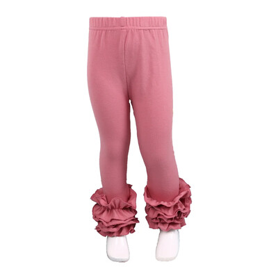 Ruffkids 100% pamuk Odjeća za malu djecu Ljeto Proljeće Pencil Hlače Hlače slatkih boja Sportske djevojke Icing Ruffle Leggings