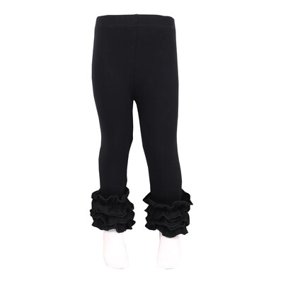 Ruffkids 100% pamuk Odjeća za malu djecu Ljeto Proljeće Pencil Hlače Hlače slatkih boja Sportske djevojke Icing Ruffle Leggings