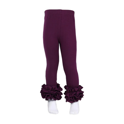 Ruffkids 100% pamuk Odjeća za malu djecu Ljeto Proljeće Pencil Hlače Hlače slatkih boja Sportske djevojke Icing Ruffle Leggings