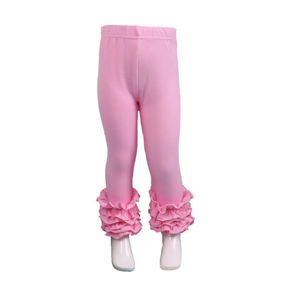 Ruffkids 100% pamuk Odjeća za malu djecu Ljeto Proljeće Pencil Hlače Hlače slatkih boja Sportske djevojke Icing Ruffle Leggings