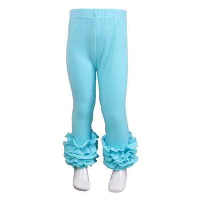Ruffkids 100% pamuk Odjeća za malu djecu Ljeto Proljeće Pencil Hlače Hlače slatkih boja Sportske djevojke Icing Ruffle Leggings