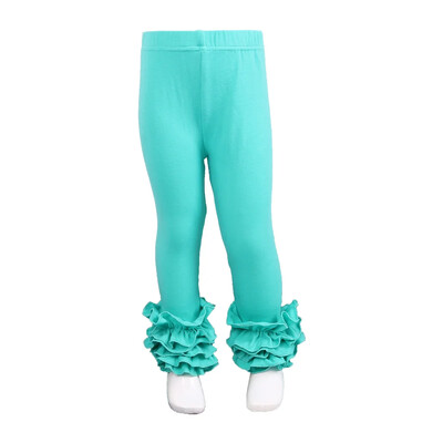 Ruffkids 100% pamuk Odjeća za malu djecu Ljeto Proljeće Pencil Hlače Hlače slatkih boja Sportske djevojke Icing Ruffle Leggings