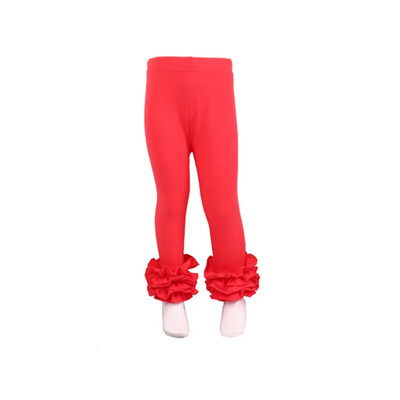 Ruffkids 100% pamuk Odjeća za malu djecu Ljeto Proljeće Pencil Hlače Hlače slatkih boja Sportske djevojke Icing Ruffle Leggings