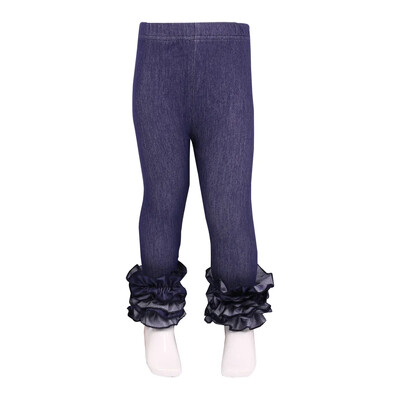 Ruffkids 100% pamuk Odjeća za malu djecu Ljeto Proljeće Pencil Hlače Hlače slatkih boja Sportske djevojke Icing Ruffle Leggings