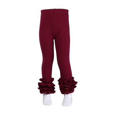 Ruffkids 100% pamuk Odjeća za malu djecu Ljeto Proljeće Pencil Hlače Hlače slatkih boja Sportske djevojke Icing Ruffle Leggings