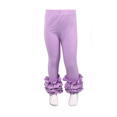 Ruffkids 100% pamuk Odjeća za malu djecu Ljeto Proljeće Pencil Hlače Hlače slatkih boja Sportske djevojke Icing Ruffle Leggings