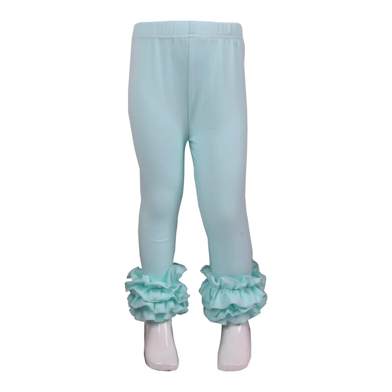 Ruffkids 100% pamuk Odjeća za malu djecu Ljeto Proljeće Pencil Hlače Hlače slatkih boja Sportske djevojke Icing Ruffle Leggings