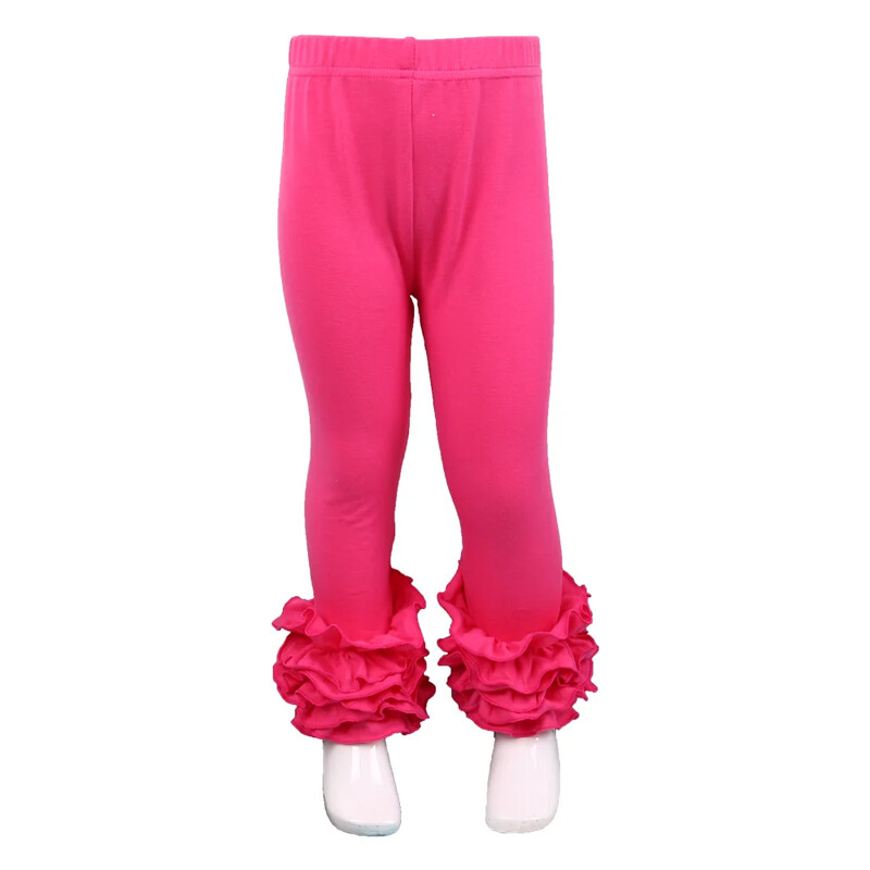 Ruffkids 100% pamuk Odjeća za malu djecu Ljeto Proljeće Pencil Hlače Hlače slatkih boja Sportske djevojke Icing Ruffle Leggings