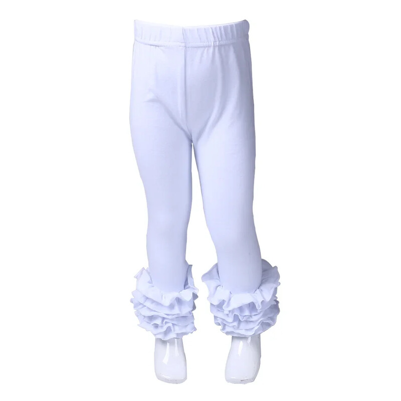Ruffkids 100% pamuk Odjeća za malu djecu Ljeto Proljeće Pencil Hlače Hlače slatkih boja Sportske djevojke Icing Ruffle Leggings