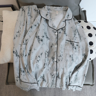 Novi jesenski kompleti pidžama s trešnjama za žene Ženska odjeća od umjetnog pamuka Mekani kardigan na rever Komplet od 2 komada Slatka slatka ženska pidžama