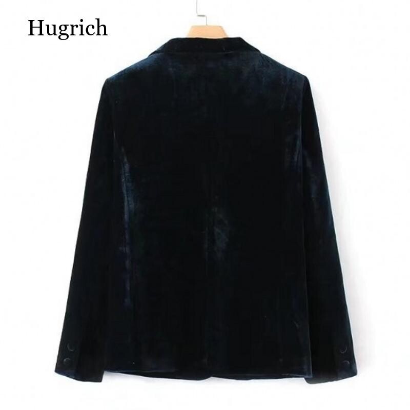 Γυναικείο Σκούρο Πράσινο Βελούδινο Σακάκι Μπλέιζερ Κομψό Γυναικείο Παλτό Γυναικείο Slim Casual Πέτο Business Blazers γραφείου S-Xxl