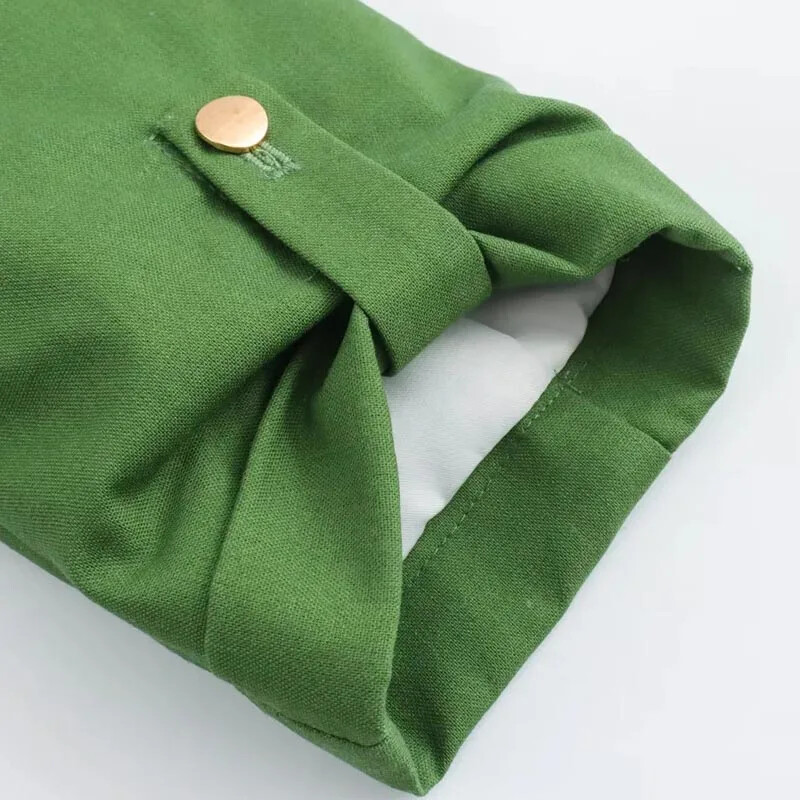 TRAF női blézerkabát, fehér, rózsaszín, női blézer, felhúzott ujjú, irodai dzsekik, női, 2024. nyár, zöld, elegáns női kabát