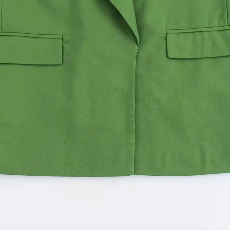 TRAF női blézerkabát, fehér, rózsaszín, női blézer, felhúzott ujjú, irodai dzsekik, női, 2024. nyár, zöld, elegáns női kabát