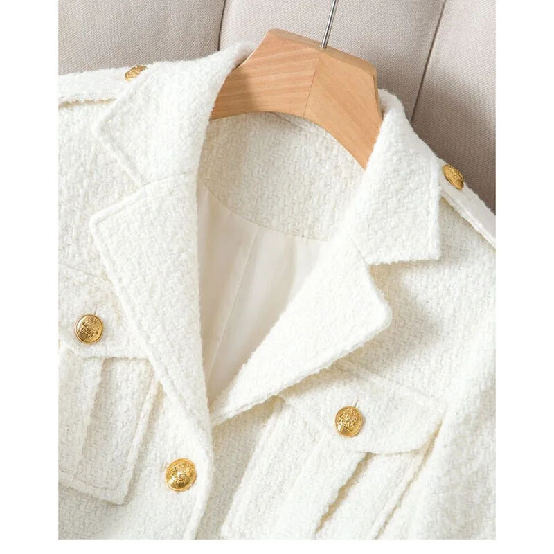 Blazer pentru femei, toamna 2024, nou temperament coreean, sacou din tweed pentru dama, ocazional, pentru birou, pentru femei, îmbrăcăminte exterioară, topuri