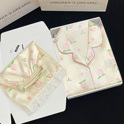Κορεατικά Ins Style Kawaii Honey Peach Πυτζάμες Γυναικείες Γλυκές καλοκαιρινές δροσερές κοντές γυναικείες υπνοδωμάτια 2024 Νέα μόδα για το σπίτι Y2k
