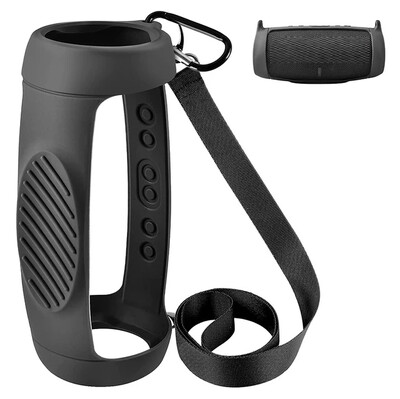 Силиконов калъф за Bluetooth високоговорител JBL Charge 5, Защитен за носене при пътуване с презрамка и карабинер