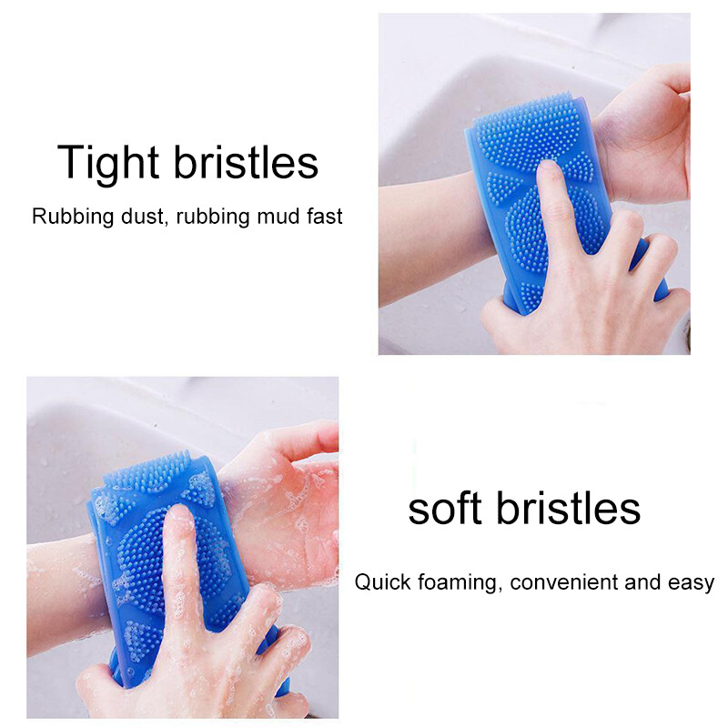 Jauna ķermeņa birste Silikona netīrumu skrubis dvielis Muguras birste Vannas istabas suka Vannas istabas piederumi Dušas birste Pīlinga dušas birste