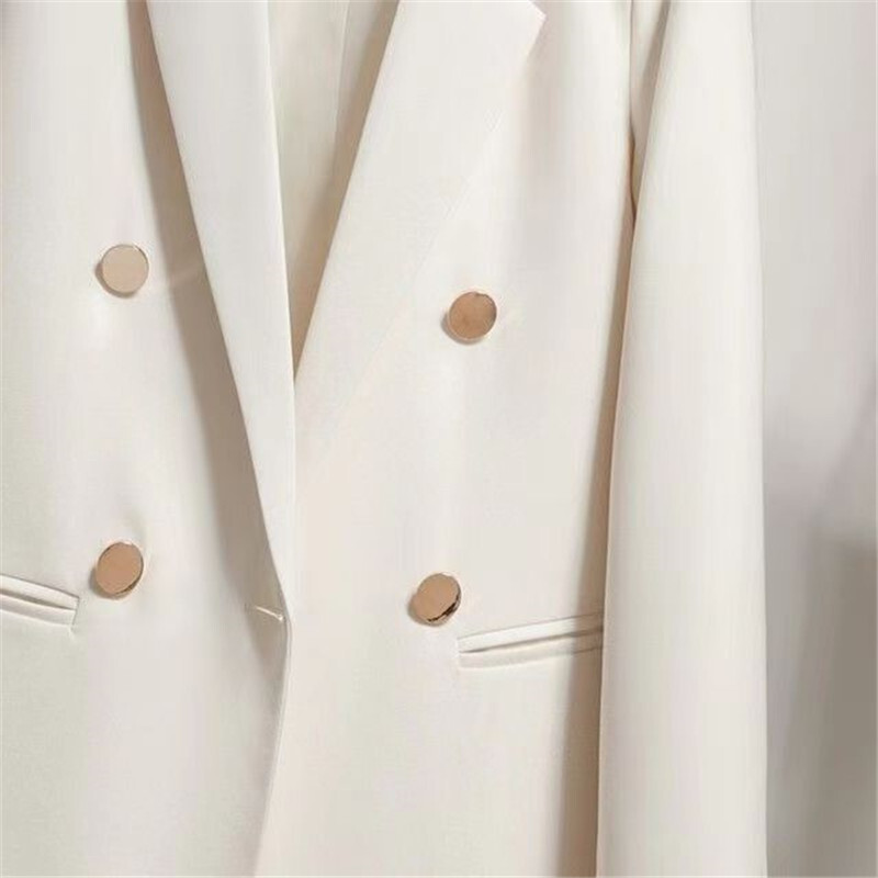 Pavasario rudens mados kostiumo paltas 2024 m. NAUJAS moteriškas korėjietiškas švarkas, baltas juodas kostiuminis švarkas, laisvalaikio viršutiniai drabužiai, viršutiniai moteriški drabužiai
