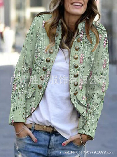 Costum casual de birou la modă pentru femei 2023 toamnă/iarnă nou culoare solidă la două piepte palton slim fit