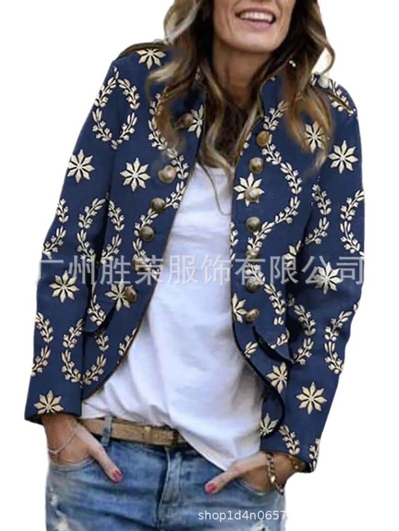 Costum casual de birou la modă pentru femei 2023 toamnă/iarnă nou culoare solidă la două piepte palton slim fit