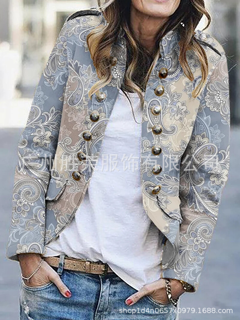 Costum casual de birou la modă pentru femei 2023 toamnă/iarnă nou culoare solidă la două piepte palton slim fit