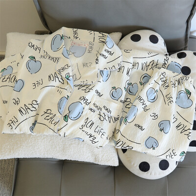 Iepuri imprimate Seturi de pijamale Kawaii drăguțe pentru femei Seturi de pijamale moi de toamnă Lenjerie de dormit Set pantaloni cu mânecă lungă Pijamale pentru femei Costum de acasă