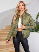 MIEGOFCE 2024 pavasario ir rudens populiarūs trumpi moteriški paltai, stovima apykaklė Plona moteriška striukė Lengvas parkinis paltas AJM-00012