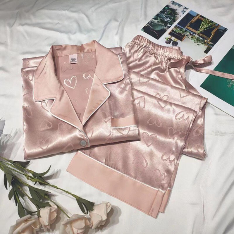 Dámske pyžamo s dlhým rukávom a čipkou Ice Silk, zelené, prémiové, dvojdielne, s efektom Sweet Homewear, modrá