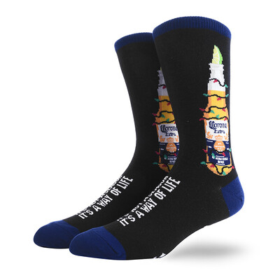 Férfi zokni Vicces nagy méretű Alien Ízletes ételek Nyomtatás Színes Snack Burger Pizza Boldog Harajuku Skate Cotton Sokken