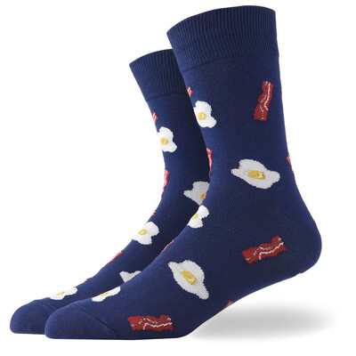 Férfi zokni Vicces nagy méretű Alien Ízletes ételek Nyomtatás Színes Snack Burger Pizza Boldog Harajuku Skate Cotton Sokken