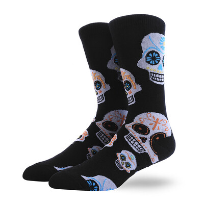 Férfi zokni Vicces nagy méretű Alien Ízletes ételek Nyomtatás Színes Snack Burger Pizza Boldog Harajuku Skate Cotton Sokken