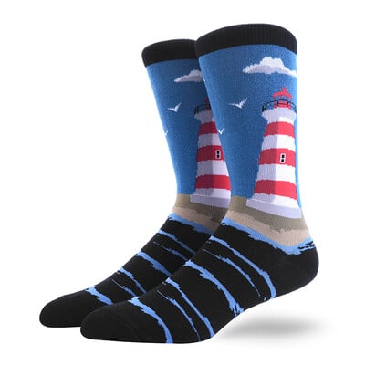 Férfi zokni Vicces nagy méretű Alien Ízletes ételek Nyomtatás Színes Snack Burger Pizza Boldog Harajuku Skate Cotton Sokken