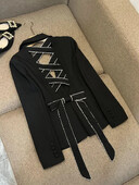 Oblek Golier Sexy Ramienko S hlbokým výstrihom Diamond Black Blazer Mujer Vintage Fashion Kórejský top Y2k Bunda Dámske Femme Coats